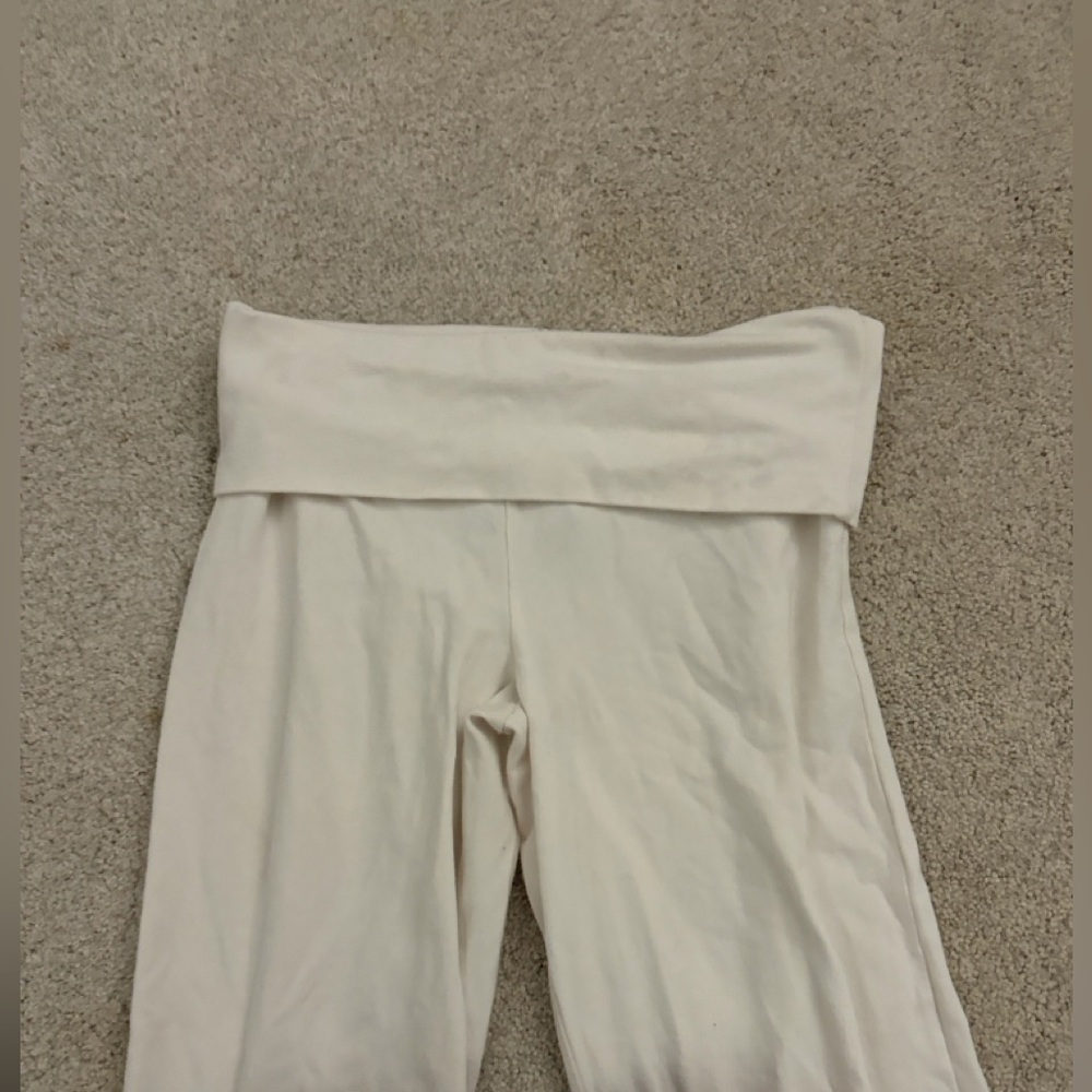 Brandy Melville White Fold Over Leggings